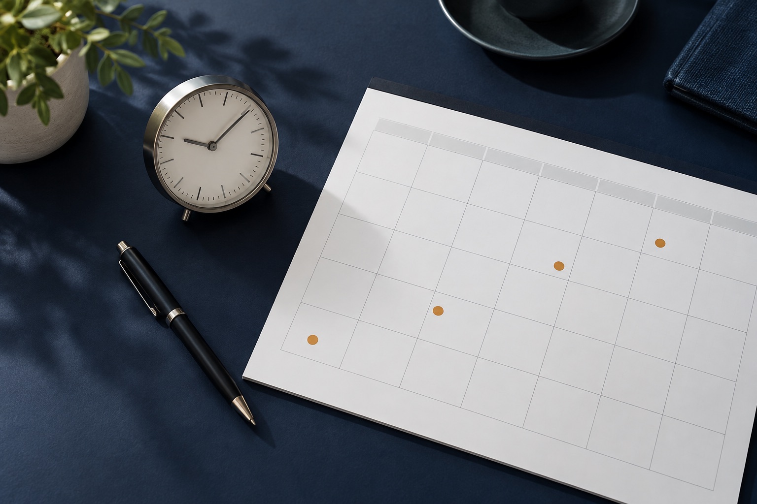 A calendar and deal timeline showing the steps after a business acquisition LOI is signed