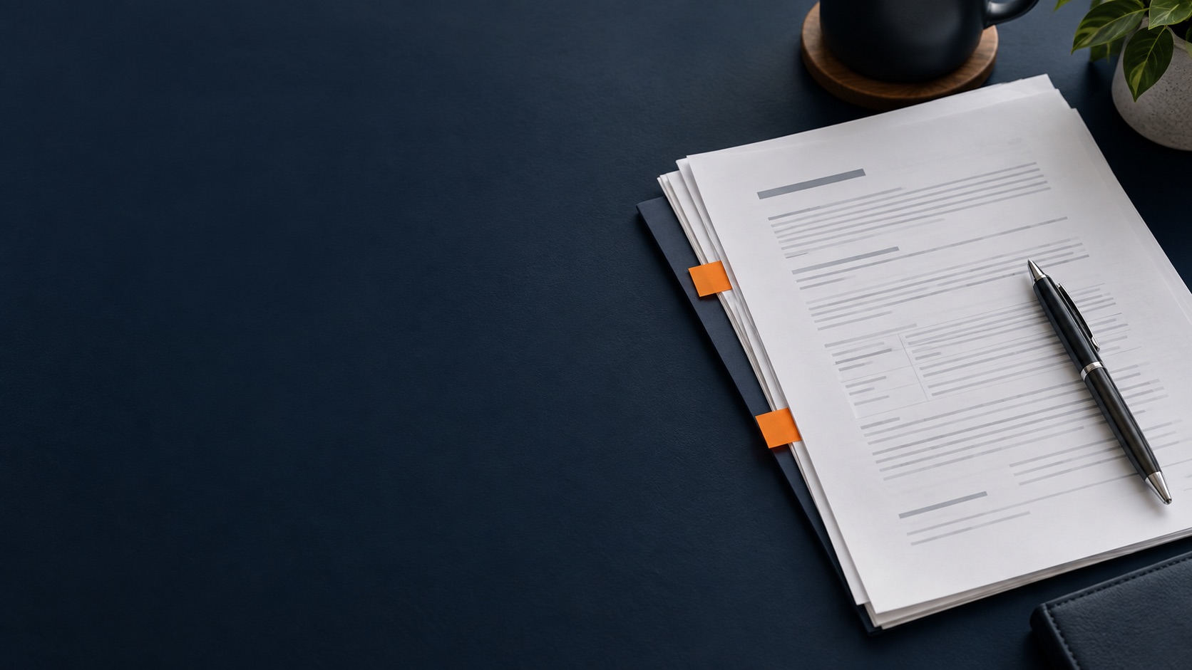 A business acquisition letter of intent on a desk beside a pen and deal documents